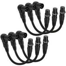 6-Pack Right Angle XLR Microphone Extension Cable Adapter 0.6 Feet, 90 Degree...