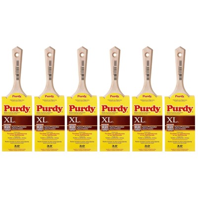 Genuine Purdy 6 Pack XL Moose Flat 3'' Paint Brushes 144232330-6PK