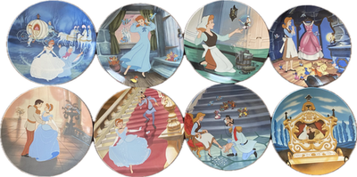 Walt Disney's CINDERELLA Set of 8 Plates Edwin M. Knowles w/Boxes