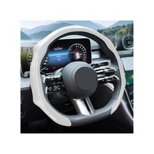 Carbon Fiber Car Steering Wheel Cover, Leather Non-Slip Vehicle Ste... Fast Ship