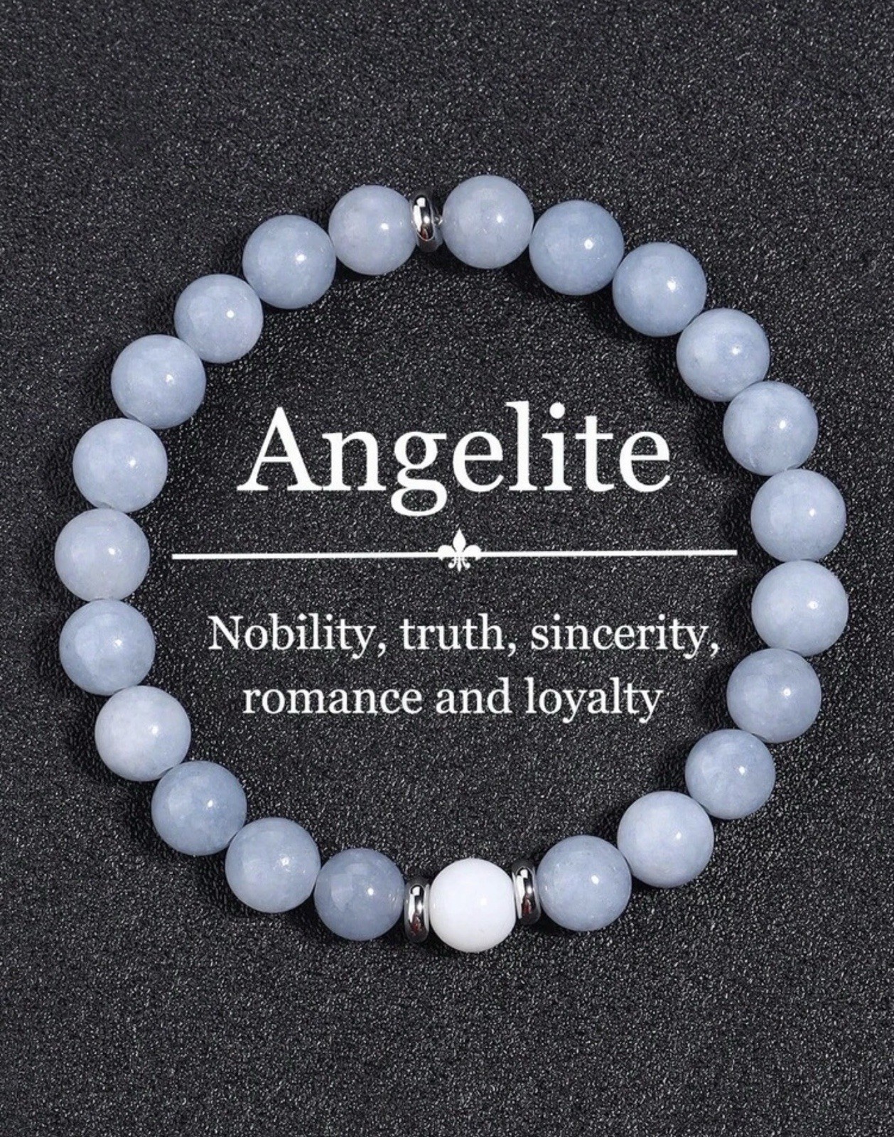 Bracelet en angélite bleue pour séance de yoga et méditation, perles naturelles de bien-être