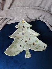 Vintage Ceramic Christmas Tree Candy Nut Dish...