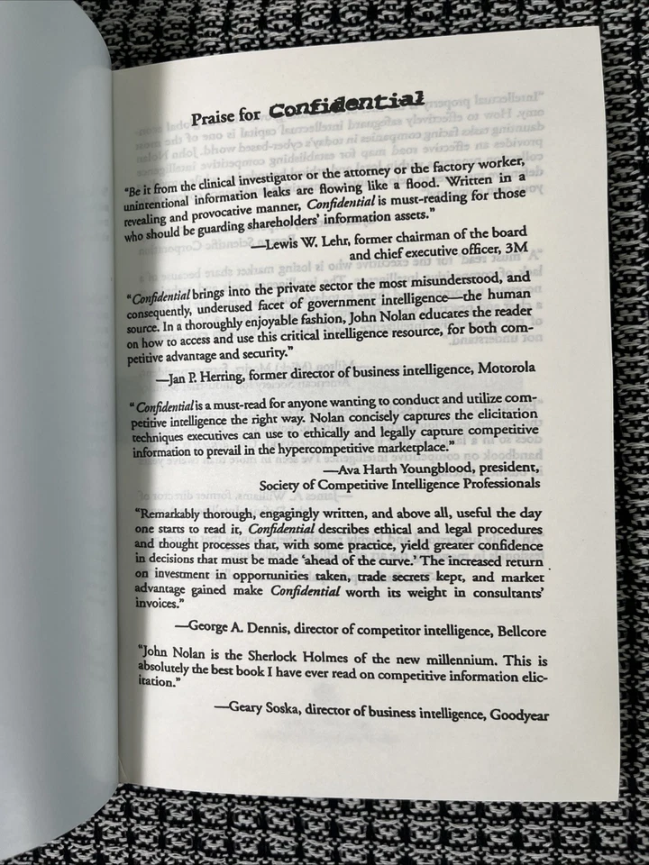 John Nolan CONFIDENTIAL: BUSINESS SECRETS, GETTING THEIRS, Brand New , Reprint - Image 3 of 4