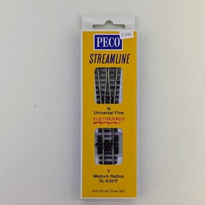 PECO SL-E397F N Scale Electrofrog Medium Radius Y Turnout Code 55
