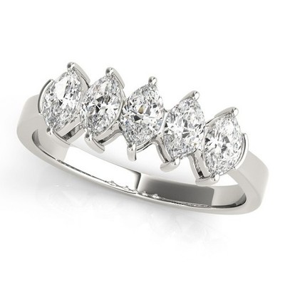 Luxus! DE/VS 2,00 ct Lab Grown runder Diamant 5 Steine Eternity Ring in Platin