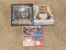 LOT OF 3 500 PC PUZZLES