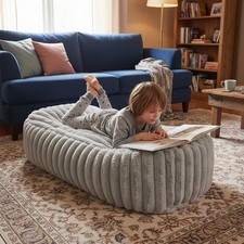 Ribbed Faux Fur Bean Bags Bed Plush Chunky fur bed