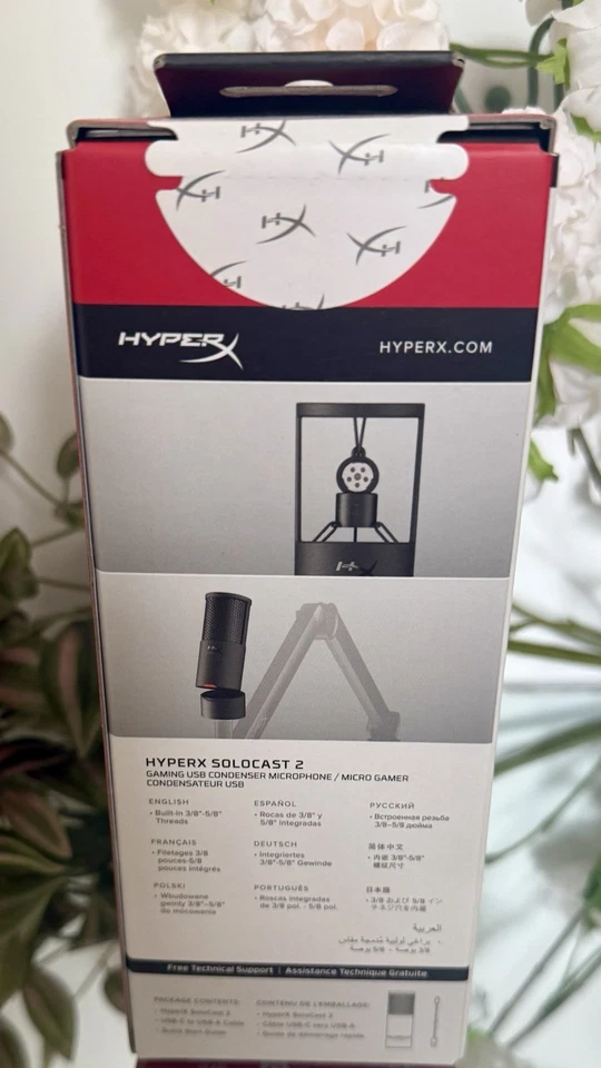 HyperX SoloCast 2 – Gaming USB Condenser Mic for PC, USB-C to USB-A, Black - Image 3 of 4