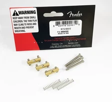 Genuine Fender Vintage Brass Telecaster Tele Bridge Saddles - 3 Saddles w/Screws