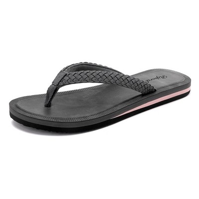 Unisex Zehentrenner Flip-Flops Strand Badelatschen Schwarz Gr. 36 Rutschfest
