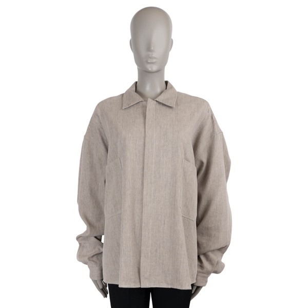 72930 Auth THE ROW Sepia taupe Leinen 2023 AMONETO Jacke L