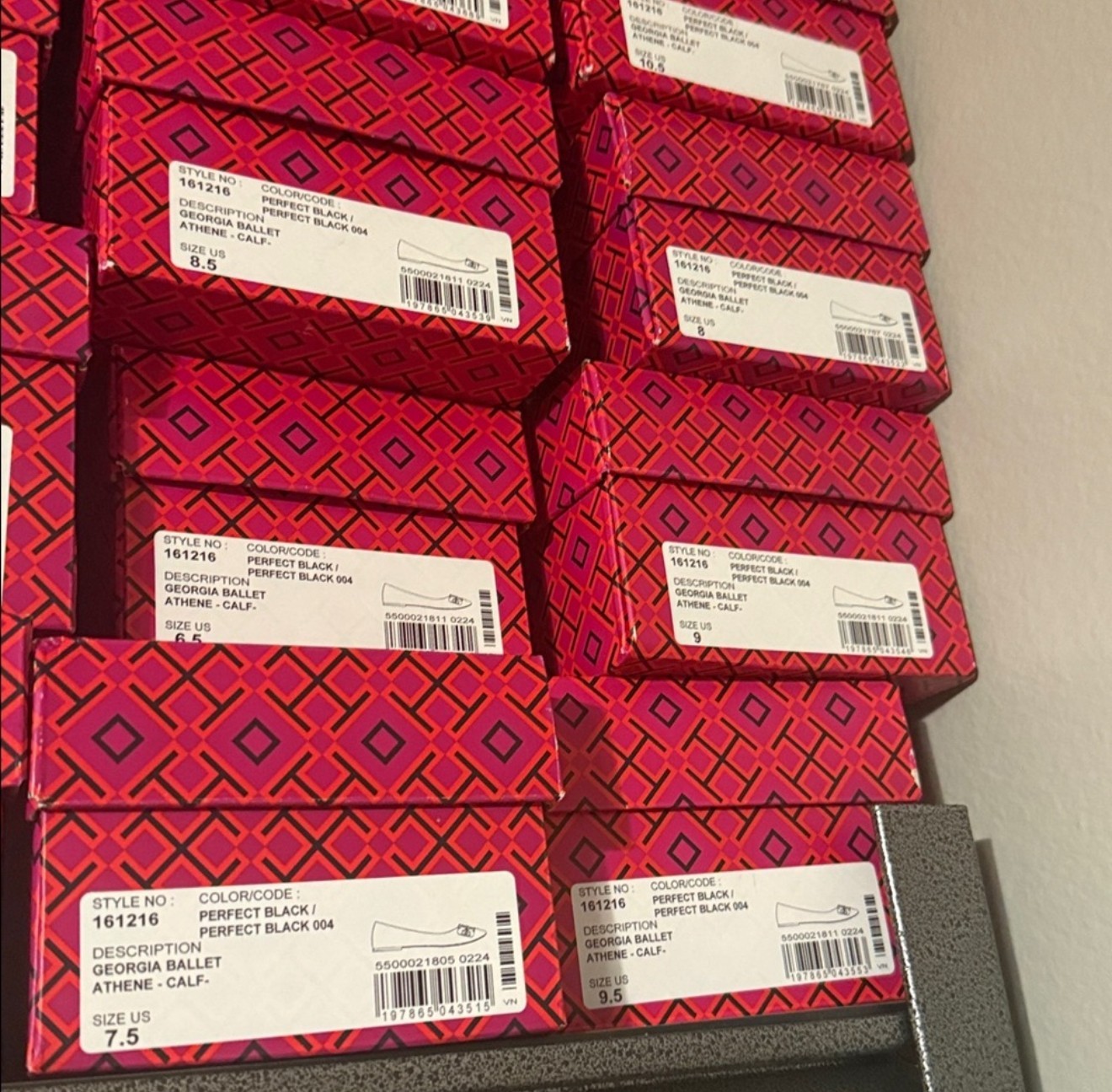 NEW TORY BURCH GEORGIA BALLET ATHENE CALF LEATHER IN BLACK