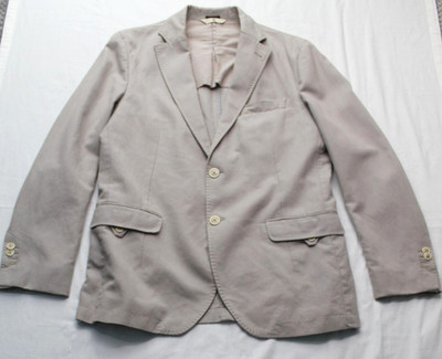 Massimo Dutti Sport Coat Mens 40 Gray Textured Two Button Casual Blazer Jacket