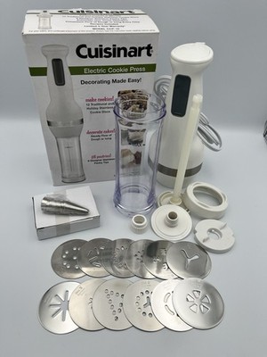 Cuisinart CCP-10 Electric Cookie Press w 12 Discs & 8 Tips No Manual TESTED