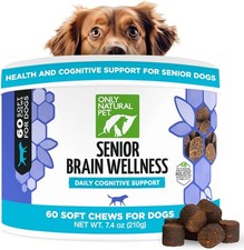 ONLY NATURAL PET Senior Brain Wellness Dog Chews - Small, Medium  Large Breeds,