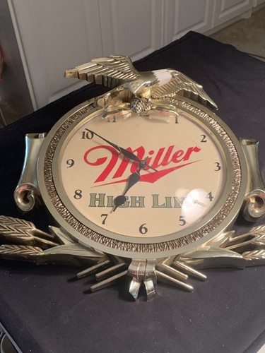 Miller Breweriana Wall Clock Eagle Wheat Design