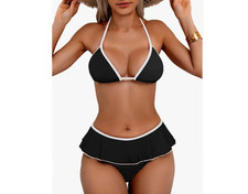 SWIMALL Bikini Set Size Medium Elegant Black and White/Padded Top