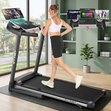  3.5HP Folding Treadmill with 7-layer Running Belt  Bluetooth Fidelity Speaker 