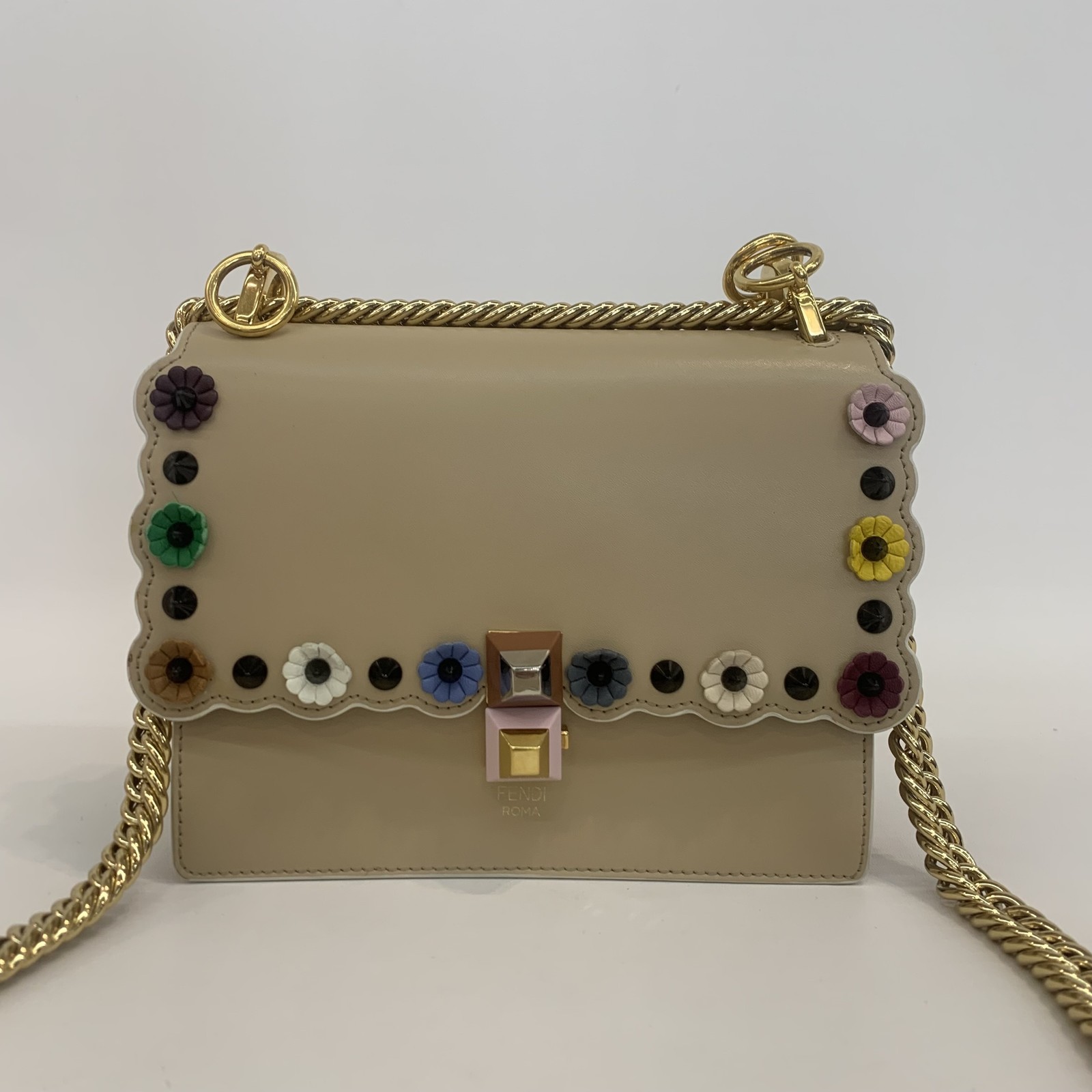 Fendi Pre-Owned Authentic Crossbody Taupe Free Tracked Shipping
