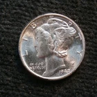 1942 Mercury Dime BU