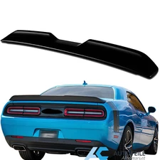 For 2015-2023 Dodge Challenger Rear Spoiler Wing Trunk Lip Gloss Black,ABS