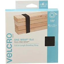 VELCRO Brand ONE-WRAP Roll Black | 30 Ft x 1-1/2 In | Reusable Self-Gripping