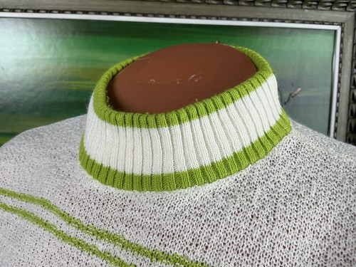 Maglione Sears King’s Road anni 60 striscia verde manica corta acrilico finto tartaruga - Foto 4 di 7