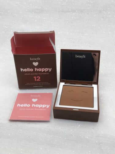 Benefit Hello Happy Velvet Powder Foundation 0.25 oz./7 g. Full Size New Box #12