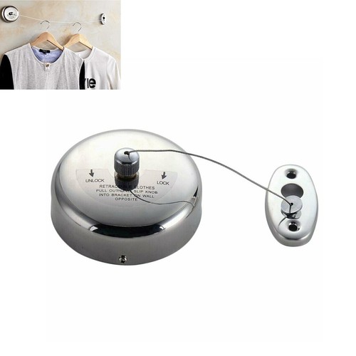 R304 Stainless Steel Wall-mounted Retractable Single Clothes Line 9feet /2.8m - Picture 1 of 9