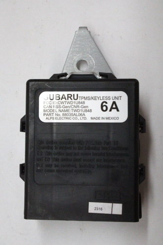 2017 SUBARU OUTBACK KEYLESS CONTROL UNIT 88035AL06A OEM 15 16 17 - Picture 2 of 5