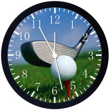 Golf Black Frame Wall Clock Nice For Decor or Gifts Z95