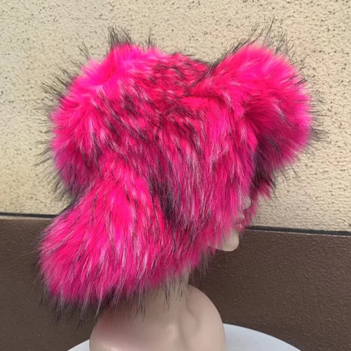 Invierno Mujeres Esponjoso Imitación Piel Cubo Sombrero Cálido Ala Ancha Sombreros de Pescador - Imagen 21 de 25