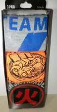 Naruto Shippuden Anime 3 Pair Gift Pack Men's Novelty Crew Socks Bioworld