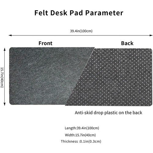 Large Wool Felt Mouse Pad Desk Mat Laptop Cushion Non-Slip Gaming Accessories - Picture 12 of 13