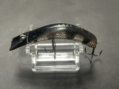 Vintage LAZY IKE 3 Black With Silver Diving Crankbait Fishing Lure 3 
