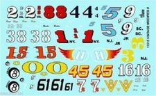Gofer Racing 11015 x 1/24-1/25 Vintage Modified Car Numbers decals 11015 x