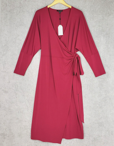 Universal Standard Dress Small Dolman Wrap Midi Knit Berry Anemone Long Sleeve - Picture 9 of 9