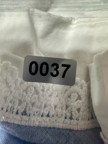 Katherine Malandrino Blue and White Sleeveless Girl's Dress Size 7 with Bow - Picture 8 of 8