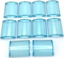 Lego 10 Trans-Light Blue Cylinder Quarter 4 x 4 x 6 Transparent Pieces scratches