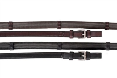 Sure Grip Reins with Leather Hand Stops Havana or Black