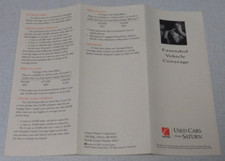 1998 Saturn Extended Vehicle Coverage advertising brochure