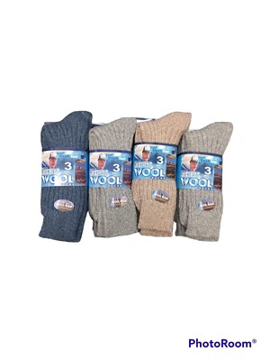 M 10553 Grobstrick Winter Wolle Arbeitsstiefel Warm Herren Socken Wandern Hiking