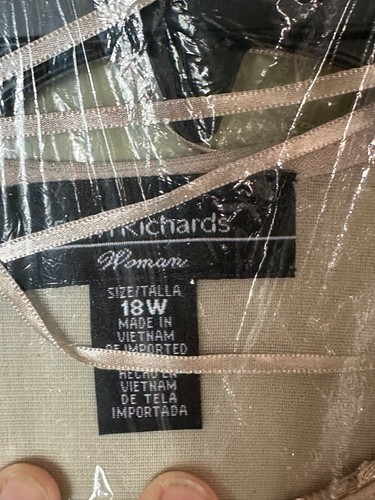 NWT R& M Richards Plus Size 18W Embellished Beaded Evening Dress Set, Champagne - Picture 5 of 9