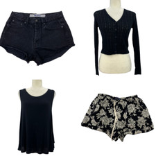 Brandy Melville Shorts and Tops Lot Black One Size