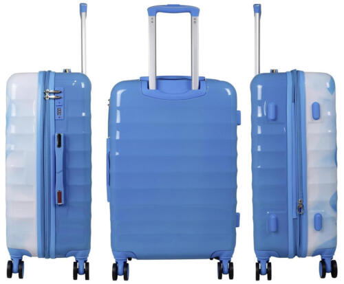 Polycarbonat Hartschale Reise Koffer Einzeln o. Set Gepäck Revona Blau mit Weiß - Bild 5 von 16