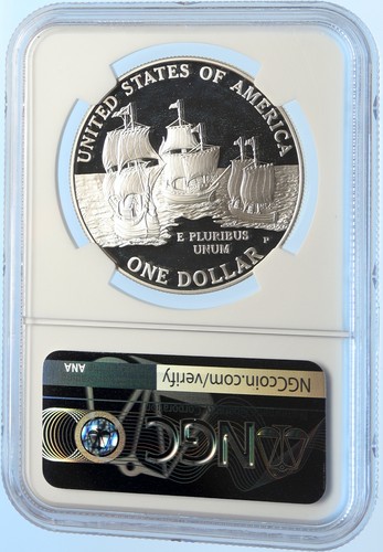 2007 P UNITED STATES US Jamestown 400YR OLD Proof SILVER Dollar Coin NGC i97845 - Picture 4 of 5