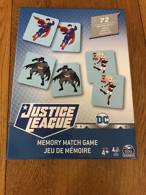 NEW SEALED JUSTICE LEAGUE DC MEMORY MATCH GAME HARLEY QUINN BATMAN SUPERMAN 