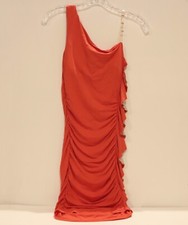 GUESS Olena One Shoulder Ruffle Red Dress (Size: Extra Small)