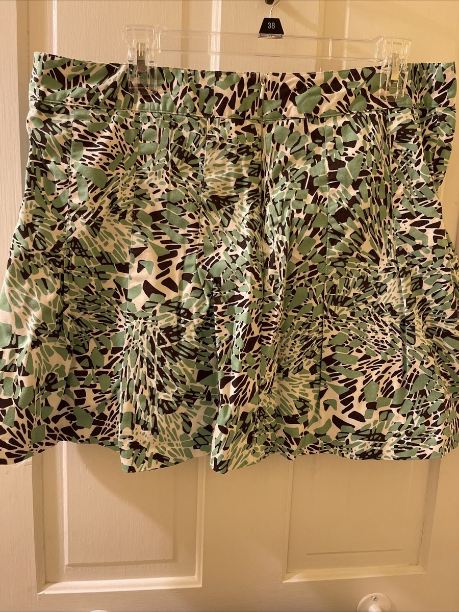 Lady Hagen Golf Tennis Skort Skirt 14 Pleated W/shorts Lining Green  Brown mk