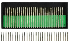 30pcs Grit Diamond Bur Bits Drill Nail For Engraving Rotary Kits Shank 3/32"